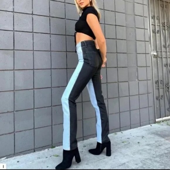 Revice Ex-Boyfriend Two Tone High Waisted Denim Jeans Harlow Wash Womens 25 - Picture 1 of 12